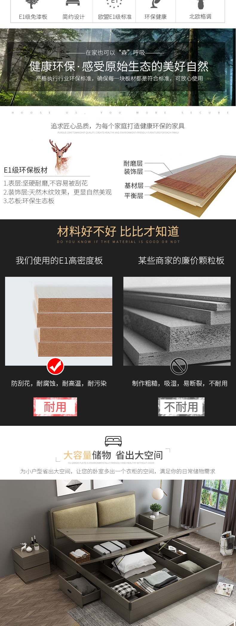 北欧风双人床详情页