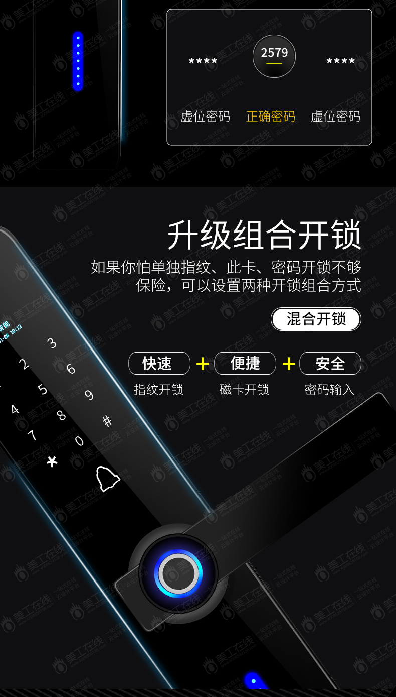 指纹锁详情设计-德国品质