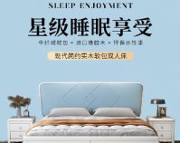 现代实木软包双人床详情